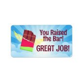 Kantoor behandelt beloningsbeloning werknemer van  etiket (Voorkant)