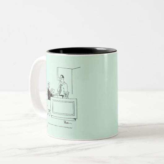 Kantoor Blaam Tweekleurige Koffiemok (Voorkant links)