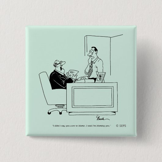 Kantoor Blaam Vierkante Button 5,1 Cm (Voorkant)