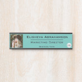 Kantoor Bord — Blauwgroen foto-Afbeelding Deurbordje (Voorkant)