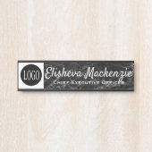 Kantoor Bord — grijze marmer Deurbordje (Voorkant)