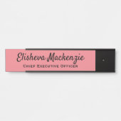 Kantoor Bord handtekening — Roze Deurbordje (Voorkant)