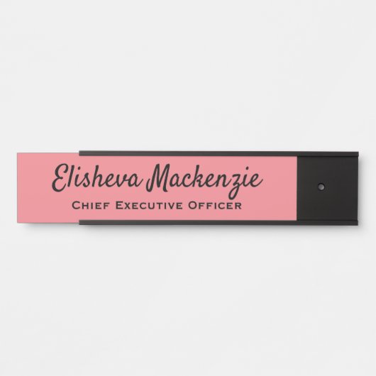 Kantoor Bord handtekening — Roze Deurbordje (Voorkant)