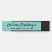 Kantoor Bord naam: Blauwgroen en zwart Deurbordje (Voorkant)