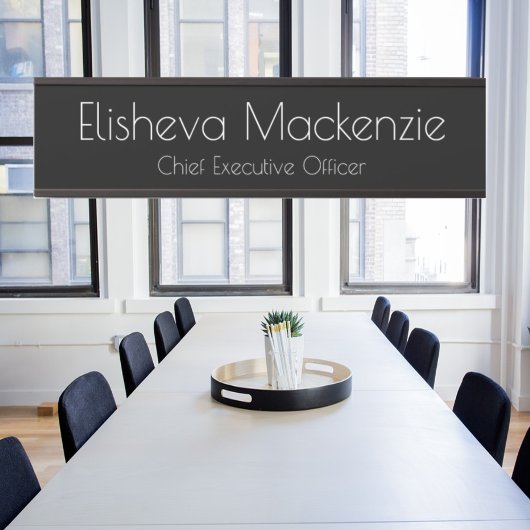 Kantoor Bord naam: zwart en wit Deurbordje