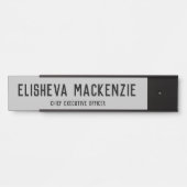 Kantoor Bord voor deurnaam — grijs en zwart Deurbordje (Voorkant)