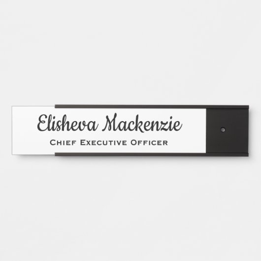 Kantoor Bord voor randnummer - wit en zwart Deurbordje (Voorkant)