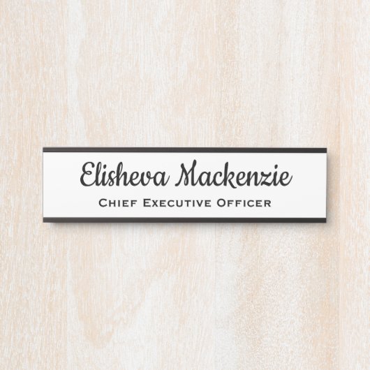 Kantoor Bord voor randnummer - wit en zwart Deurbordje (Voorkant)