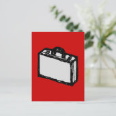 Kantoor Briefcase of reiskoffer. Schets op rood Briefkaart (Staand voorkant)