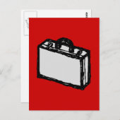 Kantoor Briefcase of reiskoffer. Schets op rood Briefkaart (Voorkant / Achterkant)