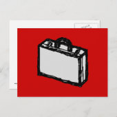 Kantoor Briefcase of reiskoffer. Schets. Rood Briefkaart (Voorkant / Achterkant)