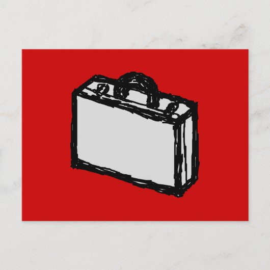 Kantoor Briefcase of reiskoffer. Schets. Rood Briefkaart (Voorkant)