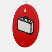 Kantoor Briefcase of reiskoffer. Schets. Rood Keramisch Ornament (Links)