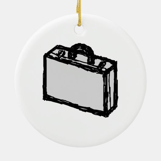 Kantoor Briefcase of Travelers Suitcase. Schets. Keramisch Ornament (Achterkant)