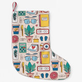 Kantoor briefpapier: eigenzinnige naadloze textuur kleine kerstsok (Voorkant)