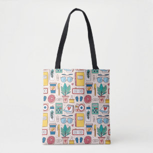 Kantoor briefpapier: eigenzinnige naadloze textuur tote bag