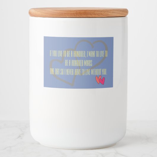 Kantoor bruiloft personaliseert bestemmingsbestemm voedselcontainer etiket (Voorkant)