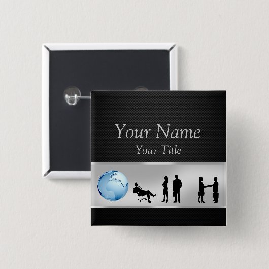 Kantoor Business People Wereldbol - Button (Voorkant /achterkant)