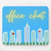 Kantoor Chat Cityscape Blue Sky Mousepad Muismat (Voorkant)