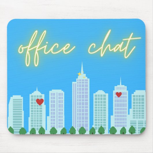Kantoor Chat Cityscape Blue Sky Mousepad Muismat (Voorkant)