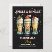 Kantoor Christmas Party Cocktail Drinken Uitnodigi Kaart (Voorkant)