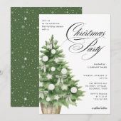 Kantoor Christmas Party Snowy Tree Business Logo Kaart (Voorkant / Achterkant)