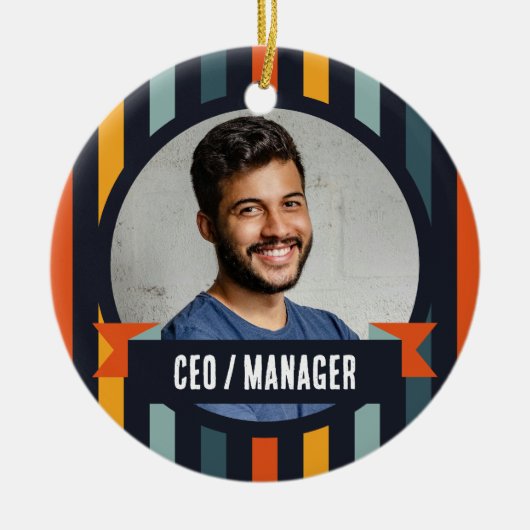 Kantoor Christmas Tree - Manager/CEO Keramisch Ornament (Voorkant)