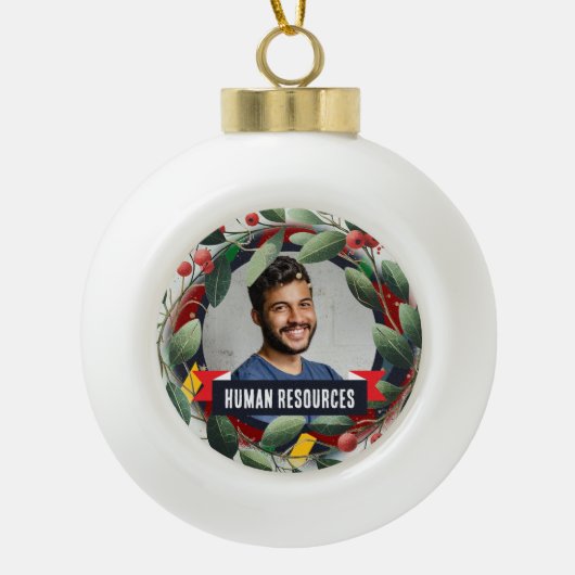 Kantoor Christmas Tree - Personeelszaken Keramische Bal Ornament (Voorkant)