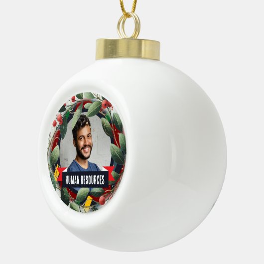 Kantoor Christmas Tree - Personeelszaken Keramische Bal Ornament (Rechts)