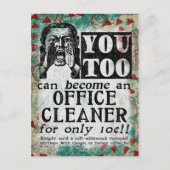 Kantoor Cleaner - Funny  Retro Briefkaart (Voorkant)