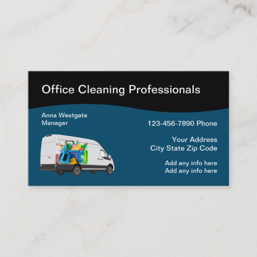 Kantoor Cleaning Professionele Visitekaartjes (Voorkant)