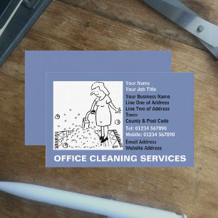 Kantoor Cleaning Services Cartoon Visitekaartje