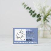 Kantoor Cleaning Services Cartoon Visitekaartje (Staand voorkant)