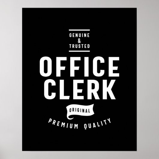 Kantoor Clerk Job Title Cadeau Poster (Voorkant)