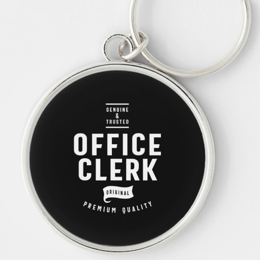 Kantoor Clerk Job Title Cadeau Sleutelhanger (Voorkant)
