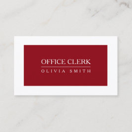 Kantoor Clerk Professional Deep Red Visitekaartje
