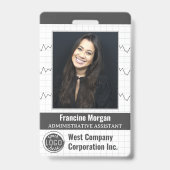 Kantoor Company Medewerker Custom Photo Bar Code L Badge (Voorzijde)