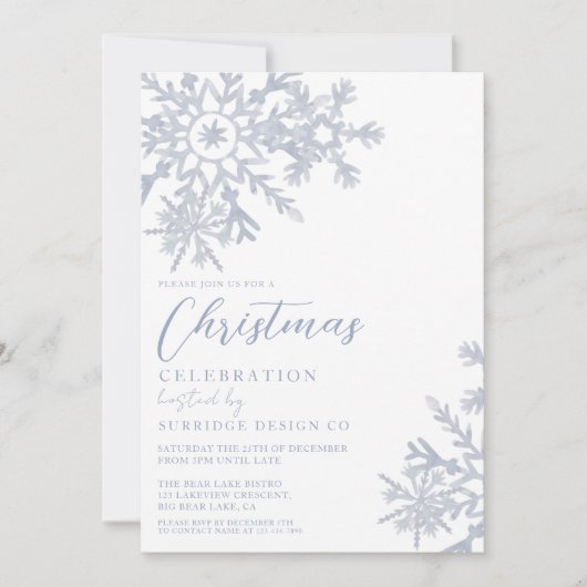 Kantoor Corporate Snowflake Kerstfeest Kaart (Voorkant)