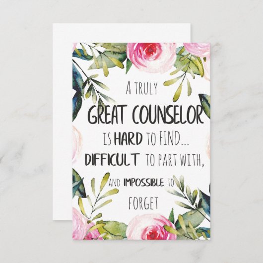 Kantoor Decor Typography Afstuderen Cadeautje Bedankkaart (Voorkant / Achterkant)