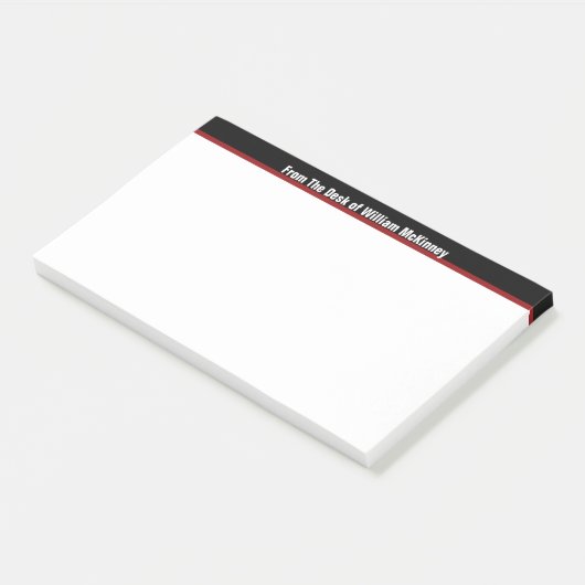 Kantoor Desk Memo Monogram Modern Black, Red, Whit Post-it® Notes (Schuin)
