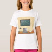 Kantoor Desk met laptop en koffie T-shirt (Voorkant)