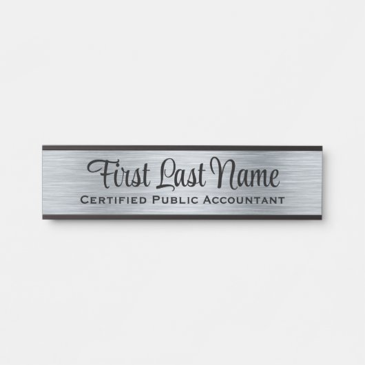 Kantoor Deurborden Eenvoudig Modern Faux Zilveren  Deurbordje (Voorkant)