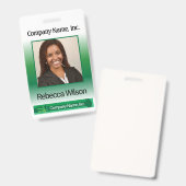 Kantoor Employee Afbeelding Badge - Groen (Voor- en achterkant)