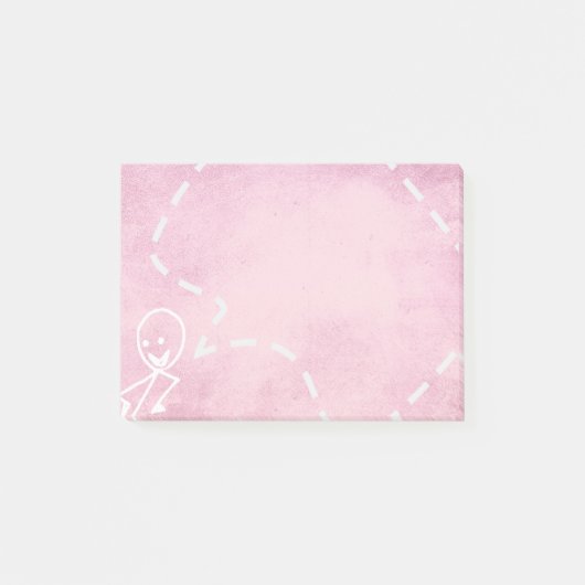 Kantoor Family Stick Chalboard Pink Funny Post-it® Notes (Voorkant)