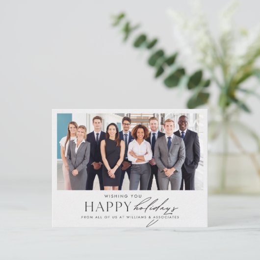 Kantoor Foto Prettige Feestdagen Ansichtkaart (Staand voorkant)