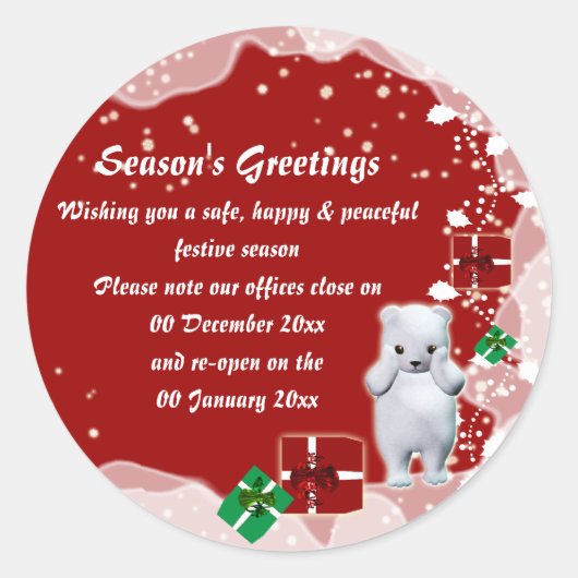 Kantoor Gesloten Open Data Awareness Aankondiging Ronde Sticker (Voorkant)