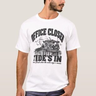 Kantoor Gesloten Vloed is Binnen Black Ink T-shirt