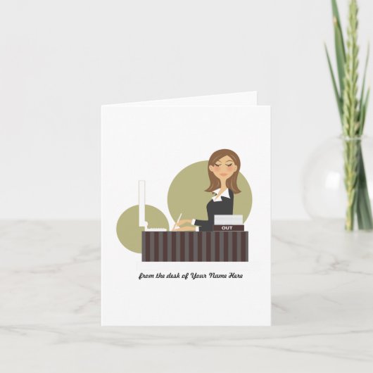Kantoor Girl Personalized Notecards Notitiekaartje (Voorkant)