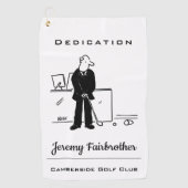 Kantoor Golfer - Grappige Golf Cartoon Golfhanddoek (Voorkant)