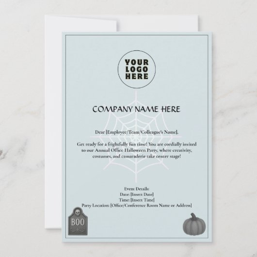 Kantoor Halloween Uitnodigingen & Uitnodiging Sjab (Achterkant)